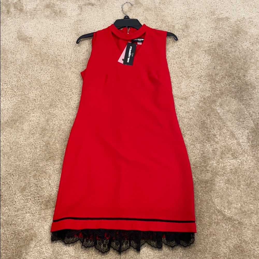 Karl Lagerfeld Paris Red Cocktail Dress BRAND NEW